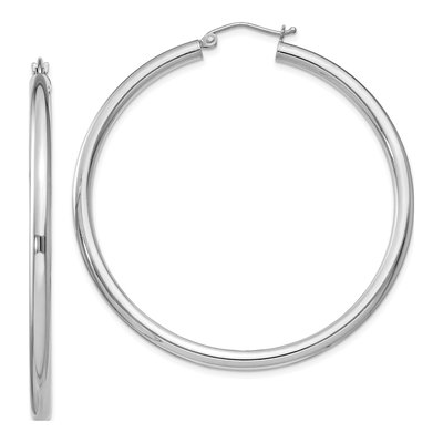 Sterling Silver 52mm Round Hoop Earrings