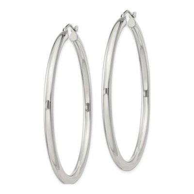 Sterling Silver 52mm Round Hoop Earrings – view 3