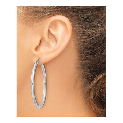 Sterling Silver 52mm Round Hoop Earrings – view 4