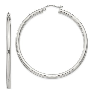 Sterling Silver 52mm Round Hoop Earrings