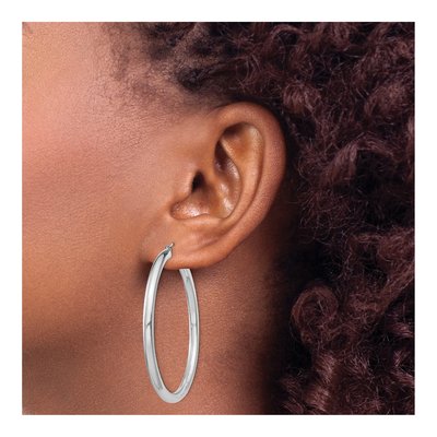 Sterling Silver 47mm Hoop Earrings – view 4