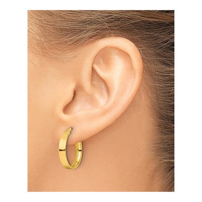 Gold-Plated Sterling Silver 20mm Gold-Flash Hoop Earrings – view 4