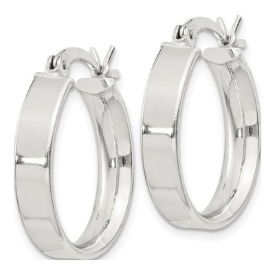 Sterling Silver 20mm Hollow Hoop Earrings – view 3