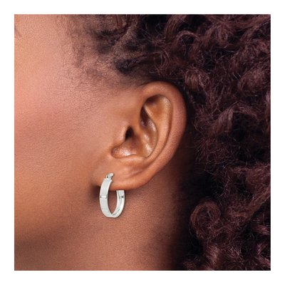 Sterling Silver 20mm Hollow Hoop Earrings – view 4