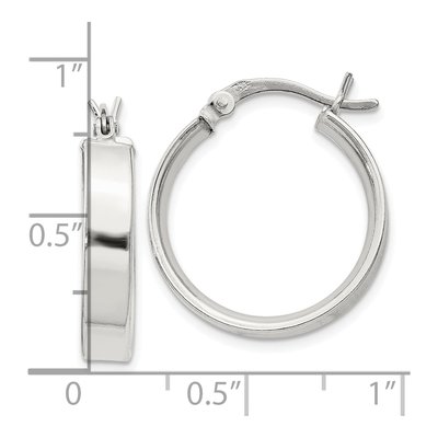 Sterling Silver 20mm Hollow Hoop Earrings – view 5