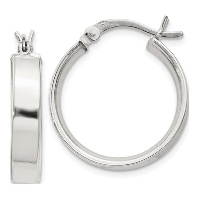 Sterling Silver 20mm Hollow Hoop Earrings