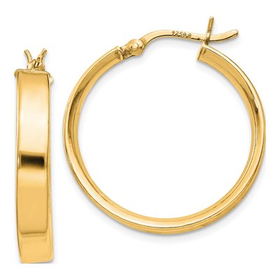 Gold-Plated Sterling Silver 25mm Gold-Flash Hoop Earrings