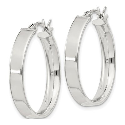 Sterling Silver 25mm Hollow Hoop Earrings – view 3
