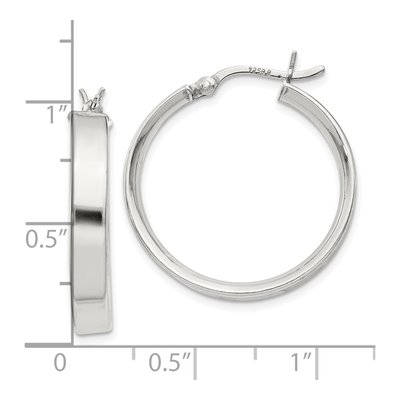 Sterling Silver 25mm Hollow Hoop Earrings – view 5