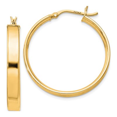 Gold-Plated Sterling Silver 30mm Gold-Flash Hoop Earrings