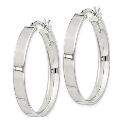 Sterling Silver 30mm Hollow Hoop Earrings – view 3