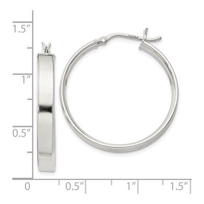 Sterling Silver 30mm Hollow Hoop Earrings – view 5