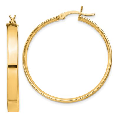 Gold-Plated Sterling Silver 35mm Gold-Flash Hoop Earrings