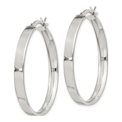 Sterling Silver Hoop Earrings, 35mm – view 3