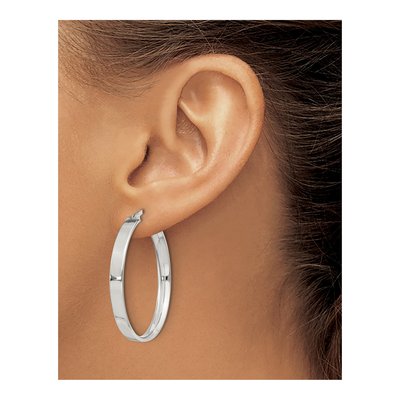 Sterling Silver Hoop Earrings, 35mm – view 4