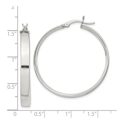 Sterling Silver Hoop Earrings, 35mm – view 5