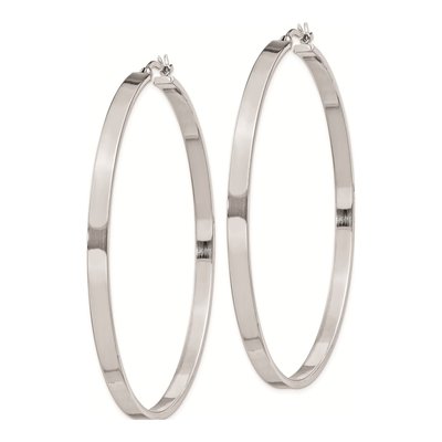 Sterling Silver 70mm Hoop Earrings – view 3