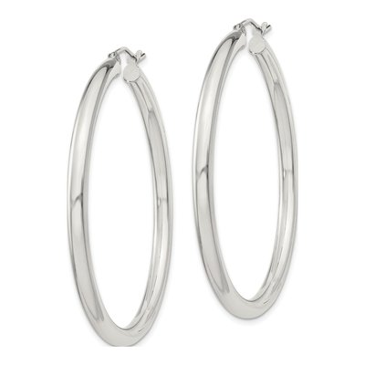 Sterling Silver 47mm Round Hoop Earrings – view 3