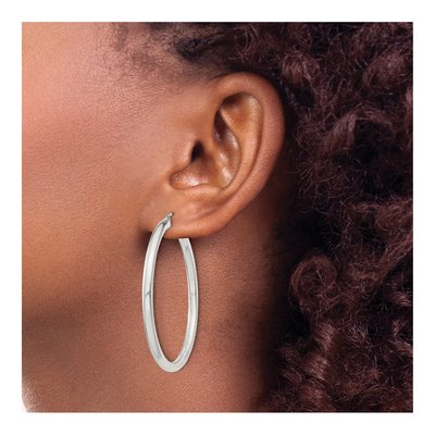 Sterling Silver 47mm Round Hoop Earrings – view 4