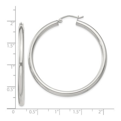 Sterling Silver 47mm Round Hoop Earrings – view 5