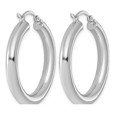 Sterling Silver 32mm Hoop Earrings – view 5