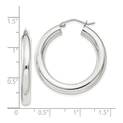 Sterling Silver 32mm Round Hoop Earrings – view 5
