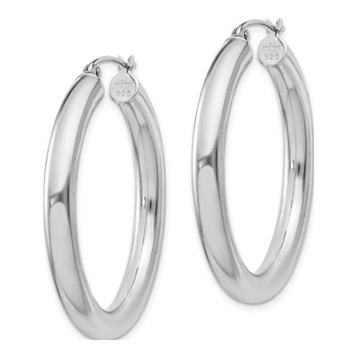 Sterling Silver 36mm Hoop Earrings – view 3