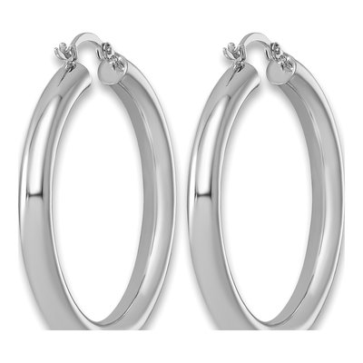 Sterling Silver 36mm Hoop Earrings – view 5