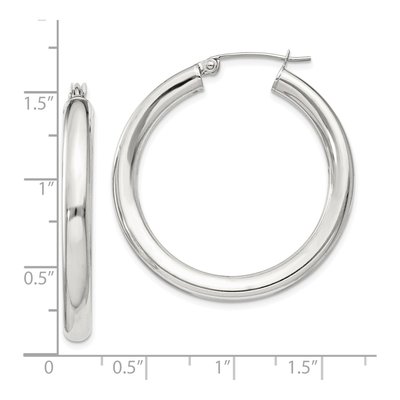 Sterling Silver 36mm Round Hoop Earrings – view 5