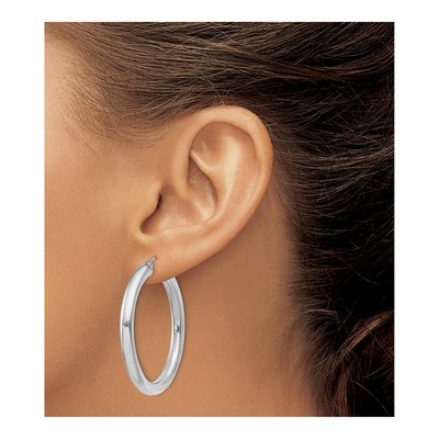 Sterling Silver 42mm Hoop Earrings – view 4