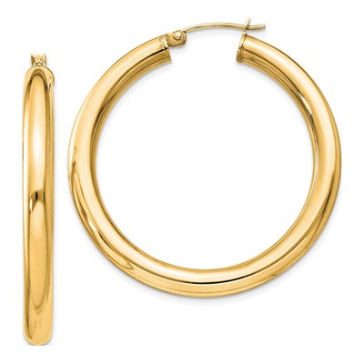 Gold-Plated Sterling Silver 42mm Flash-Plated Hoop Earrings