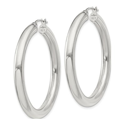 Sterling Silver 42mm Round Hoop Earrings – view 3