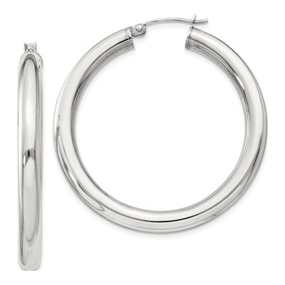 Sterling Silver 42mm Round Hoop Earrings