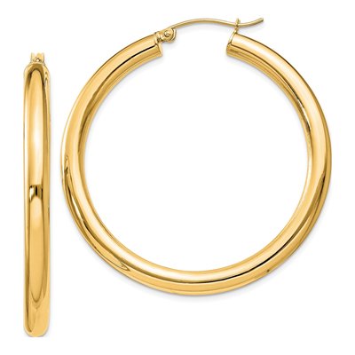 Gold-Plated Sterling Silver 47mm Gold-Flash Hoop Earrings