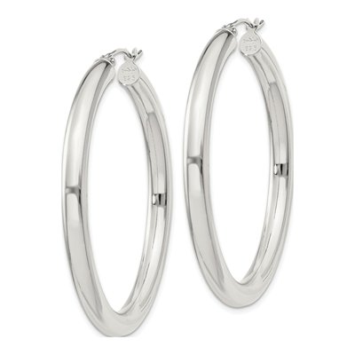 Sterling Silver 47mm Round Hoop Earrings – view 3