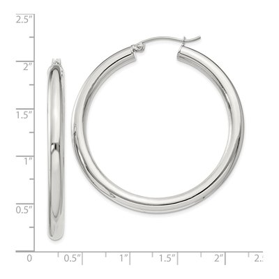 Sterling Silver 47mm Round Hoop Earrings – view 5