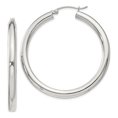 Sterling Silver 47mm Round Hoop Earrings