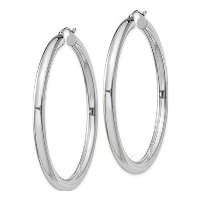 Sterling Silver 58mm Round Hoop Earrings – view 3
