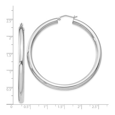 Sterling Silver 58mm Round Hoop Earrings – view 6