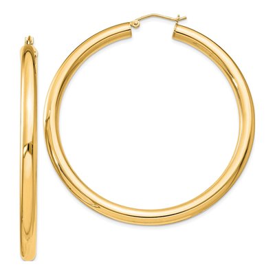 Gold-Plated Sterling Silver 58mm Gold-Flash Hoop Earrings