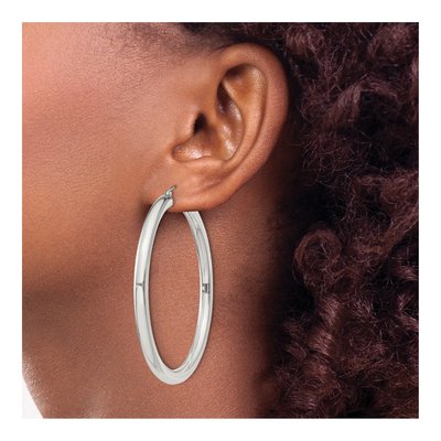 Sterling Silver 58mm Round Hoop Earrings – view 4