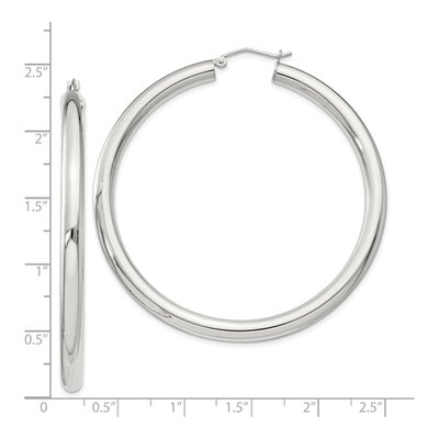 Sterling Silver 58mm Round Hoop Earrings – view 5