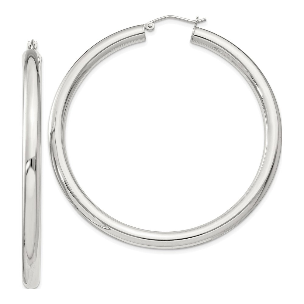 Sterling Silver 58mm Round Hoop Earrings