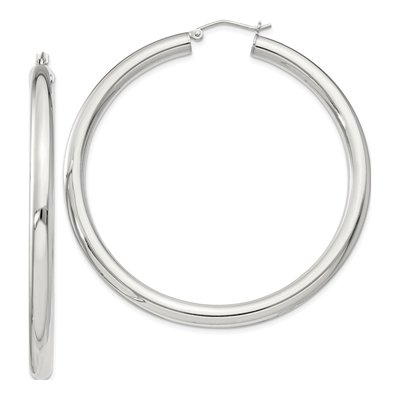 Sterling Silver 58mm Round Hoop Earrings