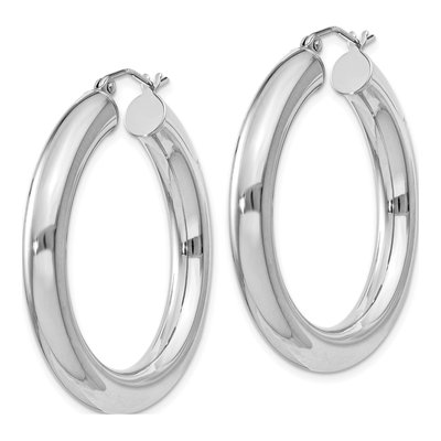Sterling Silver 37mm Hoop Earrings – view 3
