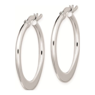 Sterling Silver 25mm Tapered Hoop Earrings – view 3