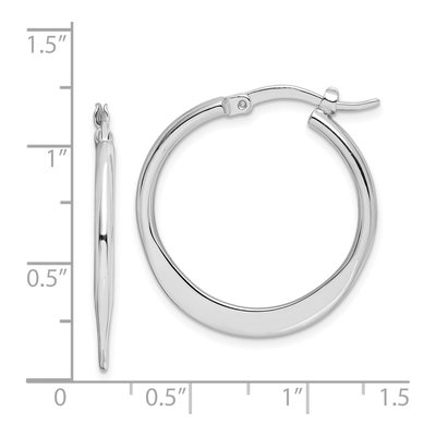 Sterling Silver 25mm Tapered Hoop Earrings – view 5