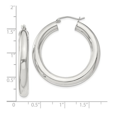 Sterling Silver 37mm Round Hoop Earrings – view 5