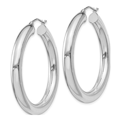 Sterling Silver 42mm Round Hoop Earrings – view 3