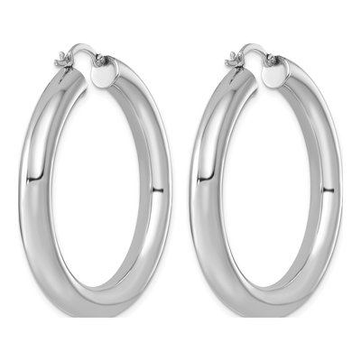 Sterling Silver 42mm Round Hoop Earrings – view 5